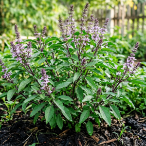 photograph of thai basil growing